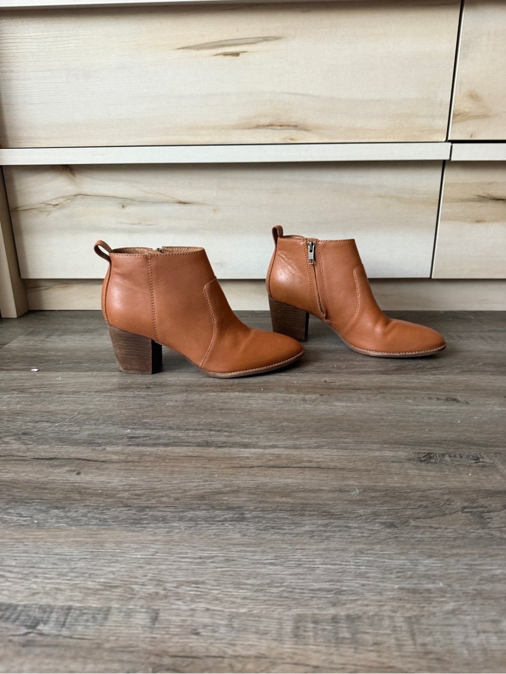 Madewell Tan Leather Ankle Boots - Brenner Booties